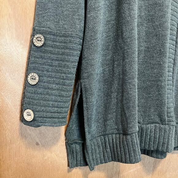 Jade by Jane Sweater Women's Green Loose Fit Button Sleeve Details - Picture 9 of 9